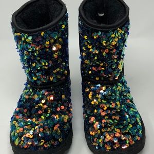 Ugg kids girls sequin boots multicolor sz 1